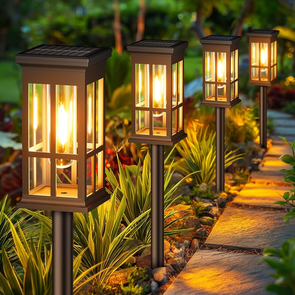 Outdoor Lighting Driveway - Lampada Solare da Esterno per Sentieri,