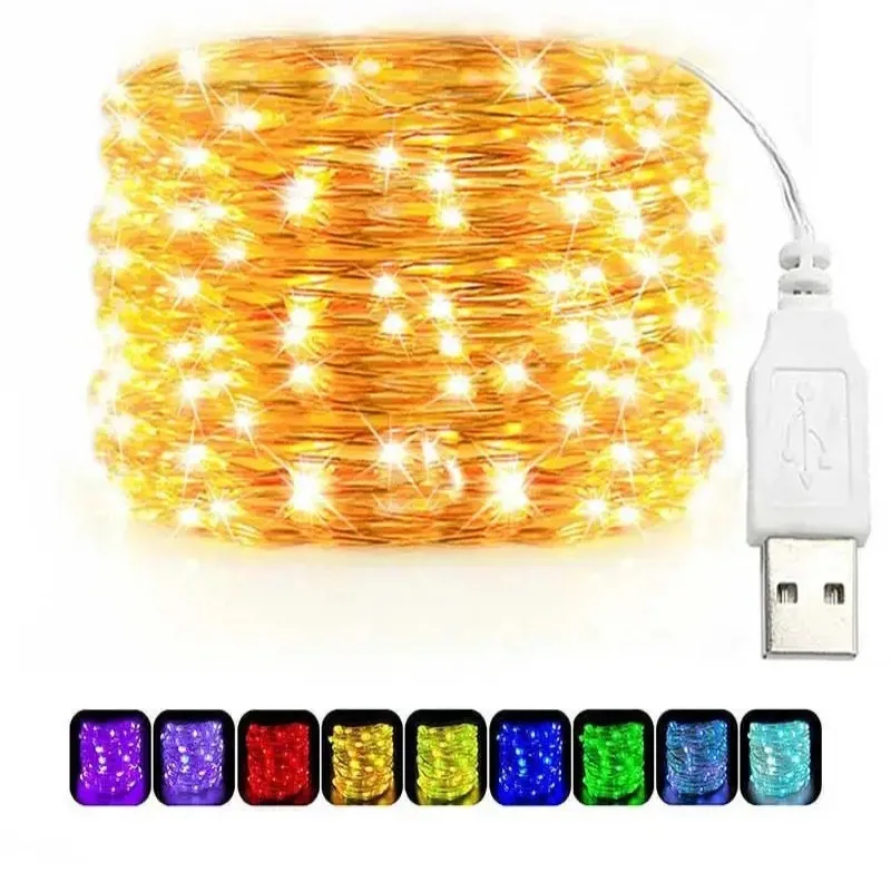 Outdoor Lighting Xmas - Luci a stringa LED USB Rame