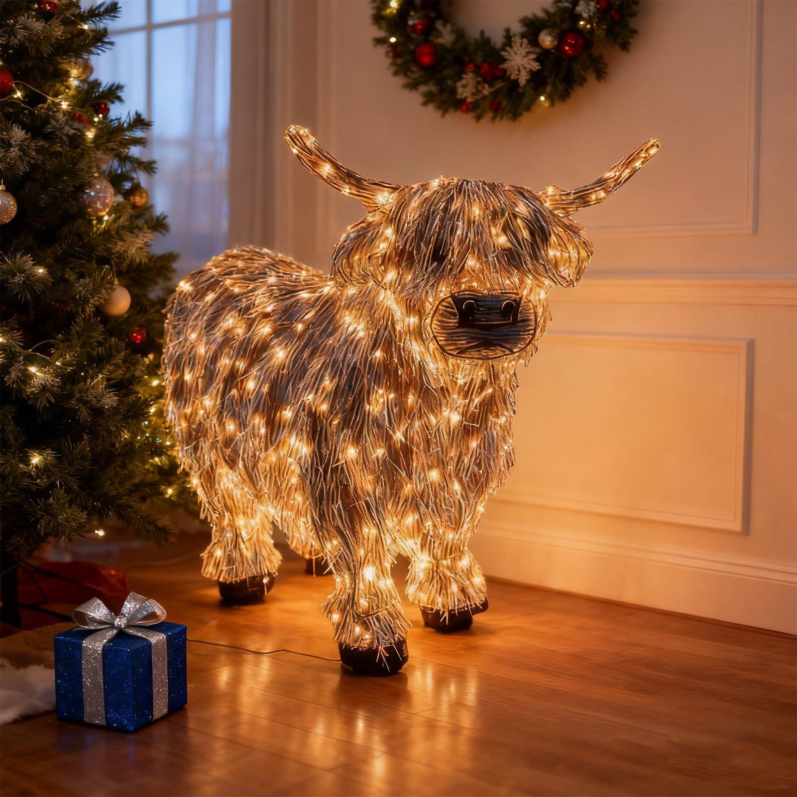 Outdoor Lighting Xmas - decorazioni per mucche Mucca 3D illuminata
