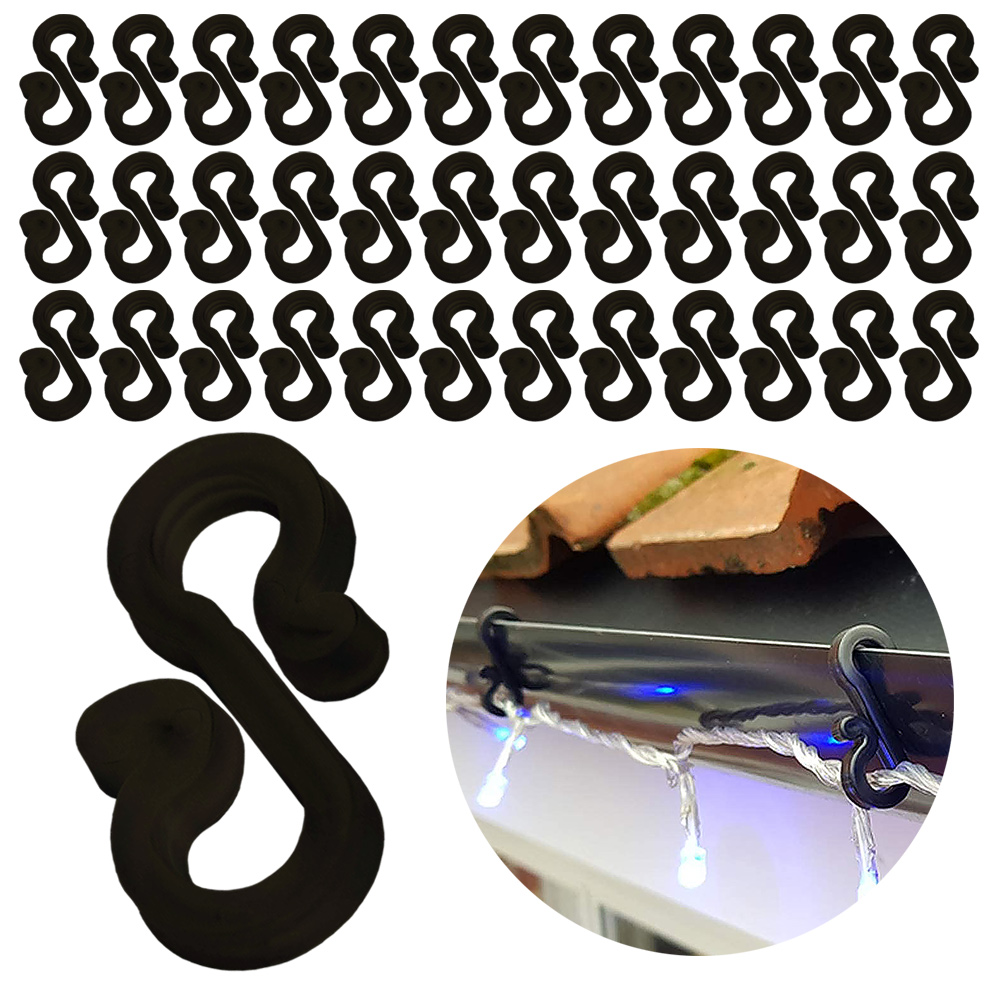 Outdoor Lighting Xmas - 120 pezzi ganci in plastica ganci