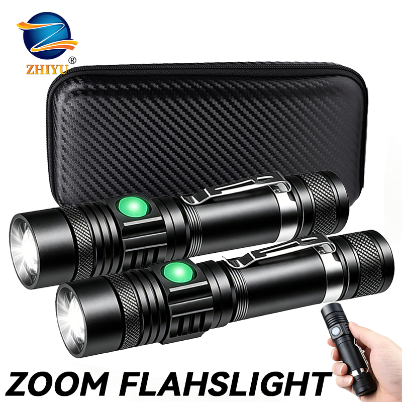 Lighting Fixture Outdoor - Torcia LED T6 Ricaricabile, Torcia Zoomabile