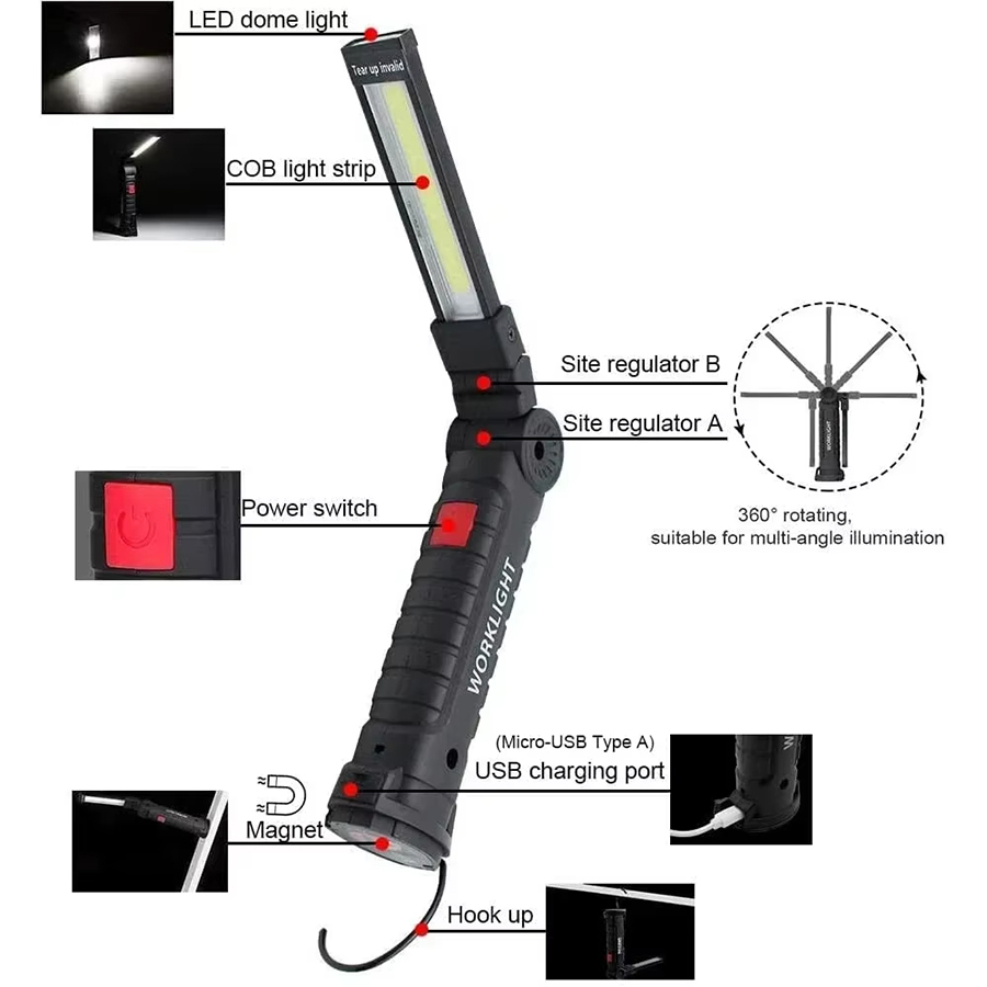 Torcia LED portatile con ganci - Lighting Fixture Outdoor recensione e prezzo