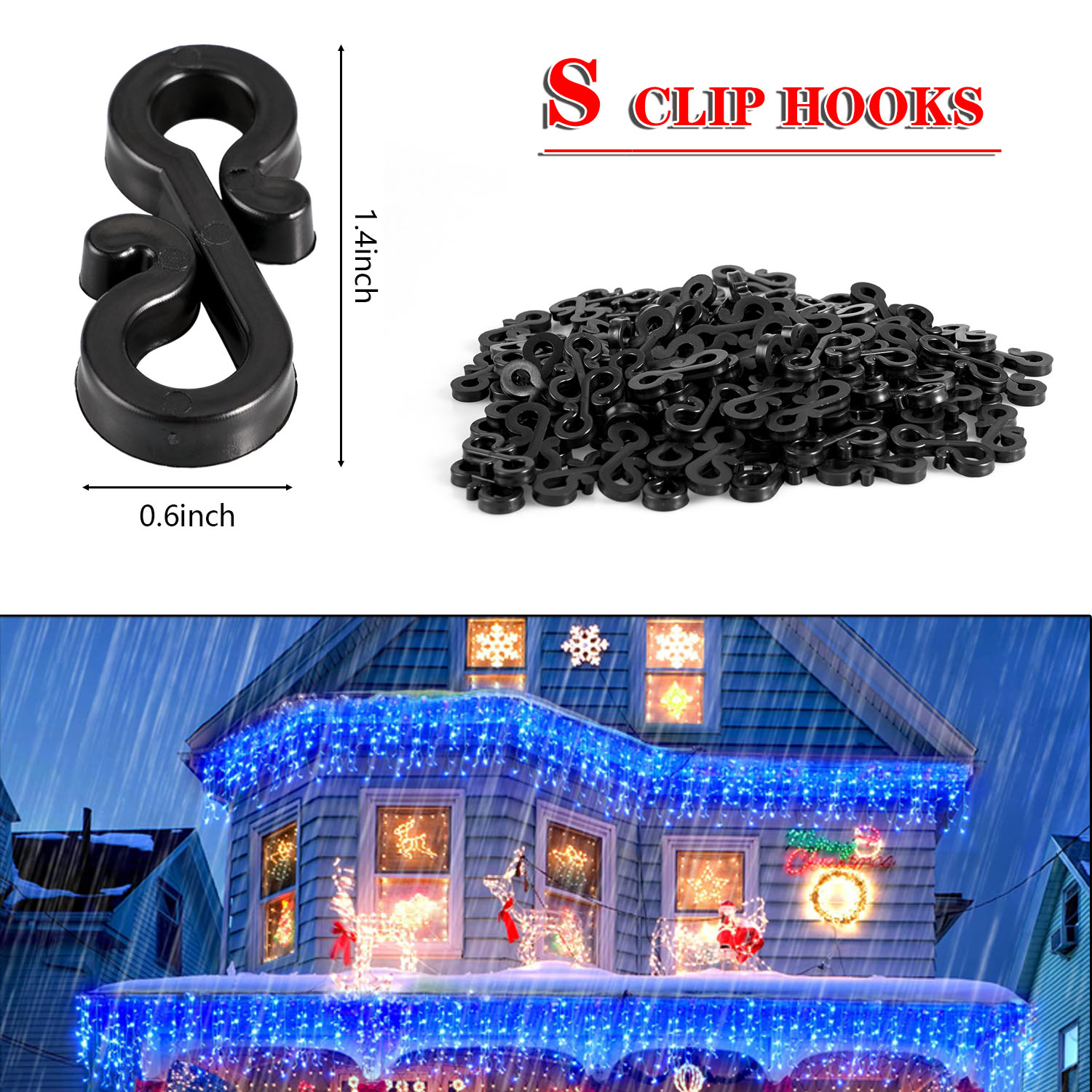 120 pezzi ganci in plastica ga - Outdoor Lighting Xmas recensione e prezzo