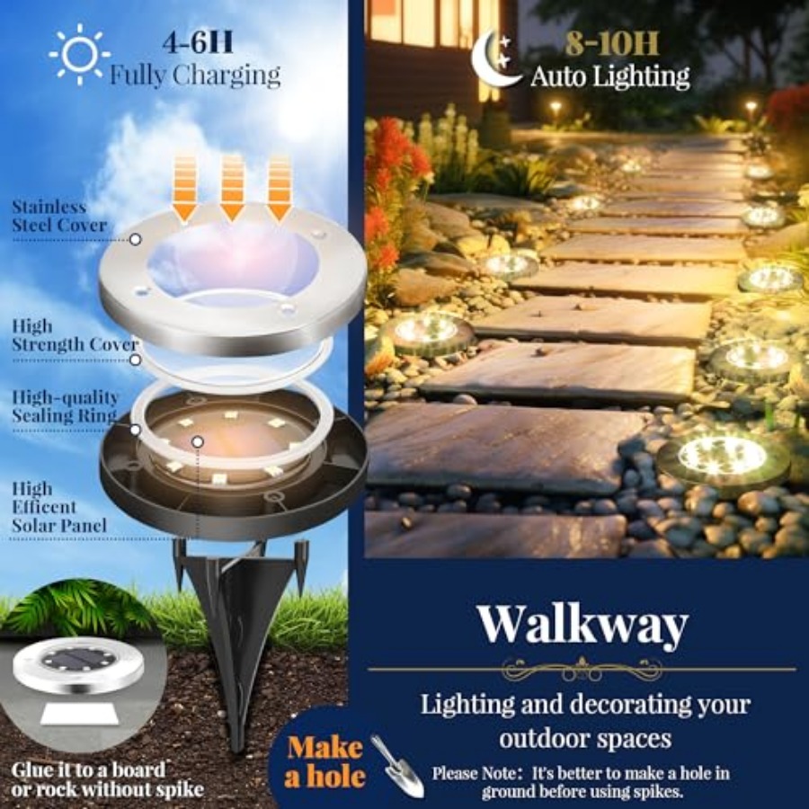 Luci Solari da Giardino, Illum - Outdoor Lighting Driveway recensione e prezzo